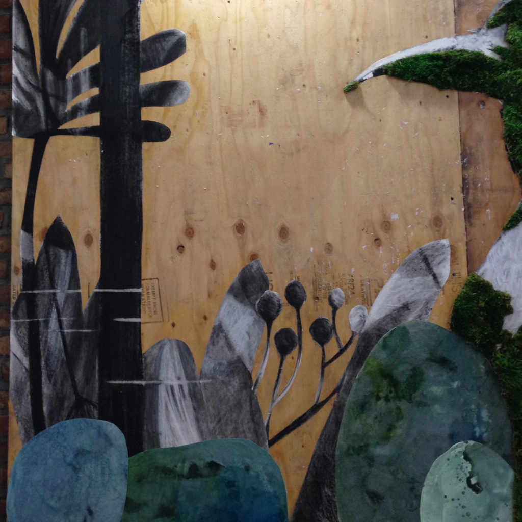  Indoor installation with moss. Brooklyn, NYC 